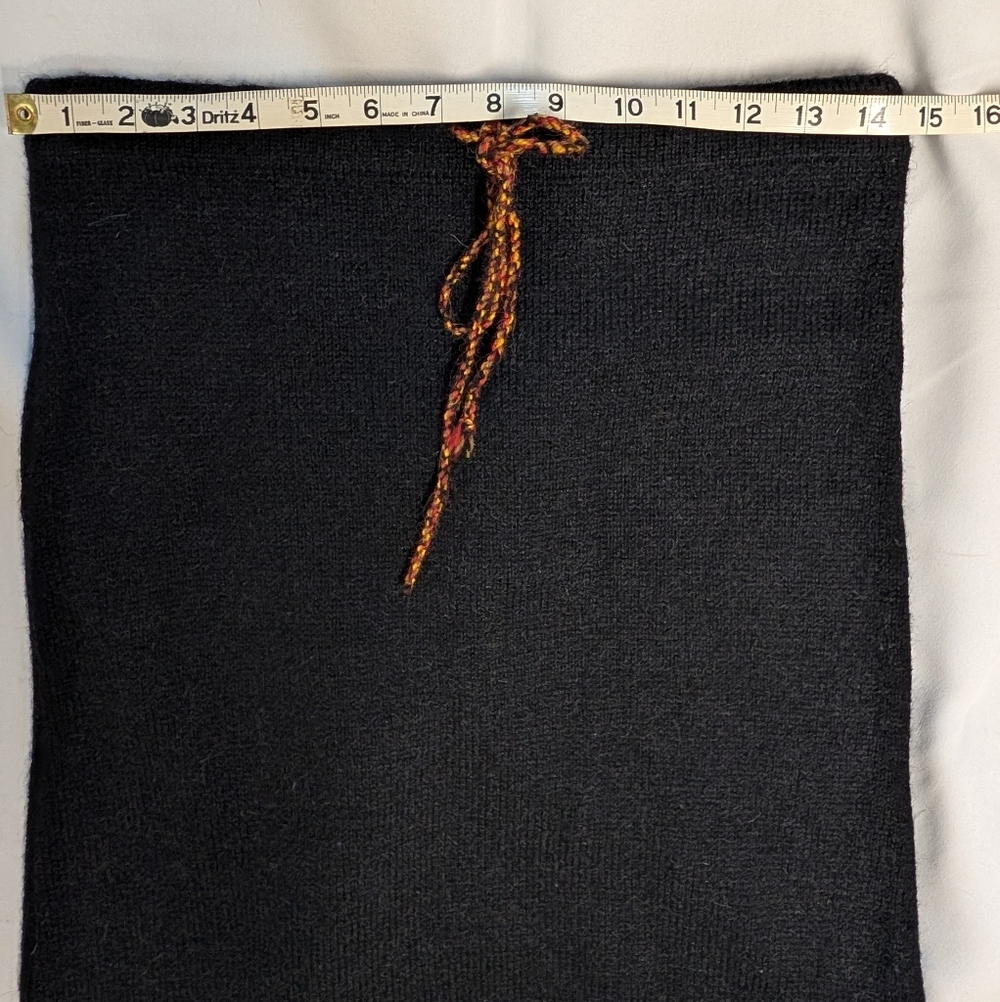 Peruvian Alpaca Black Fringe Poncho Sweater And Matching Maxi Skirt - Picture 13 of 16